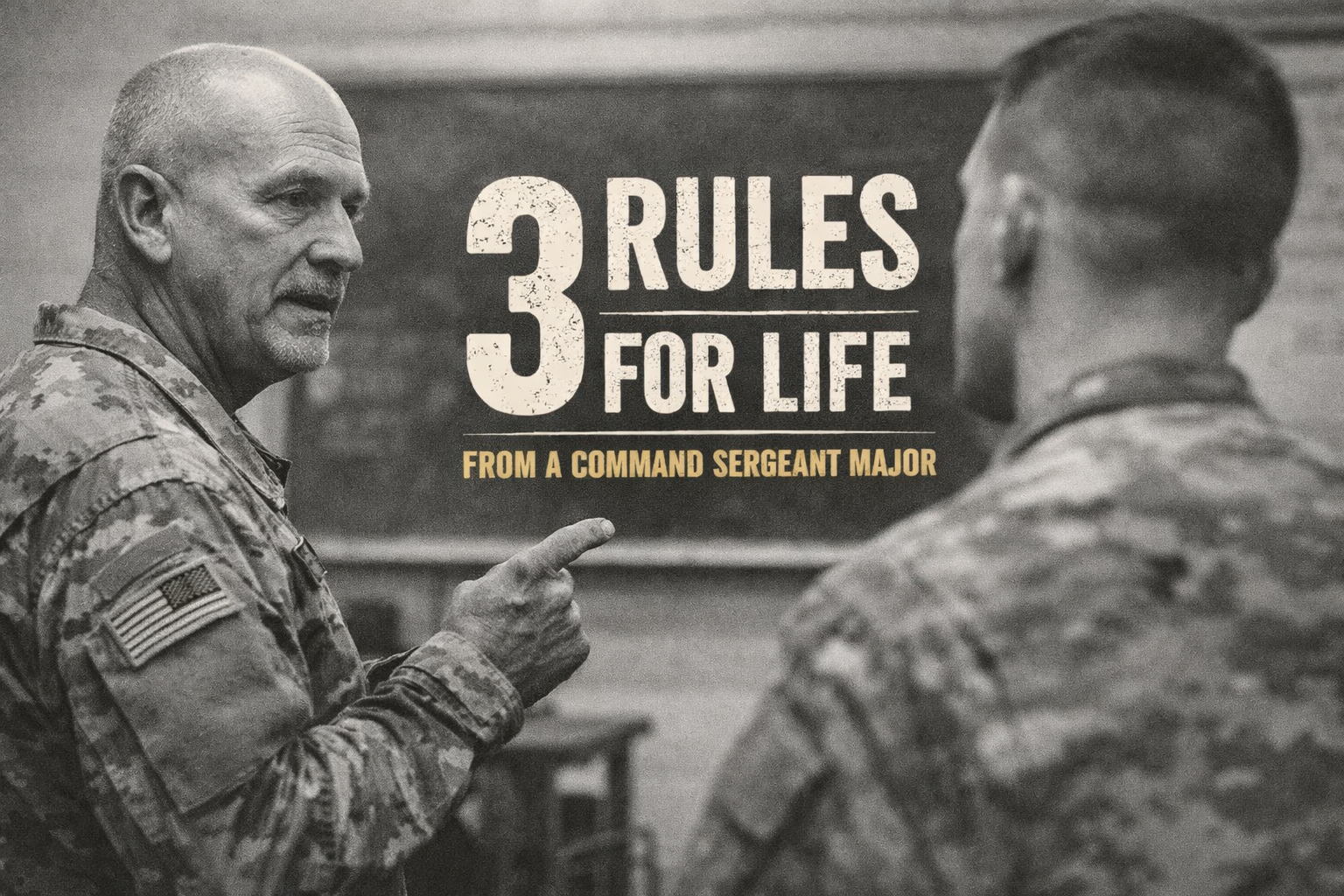 Command Sergeant Major speaking with Soldier